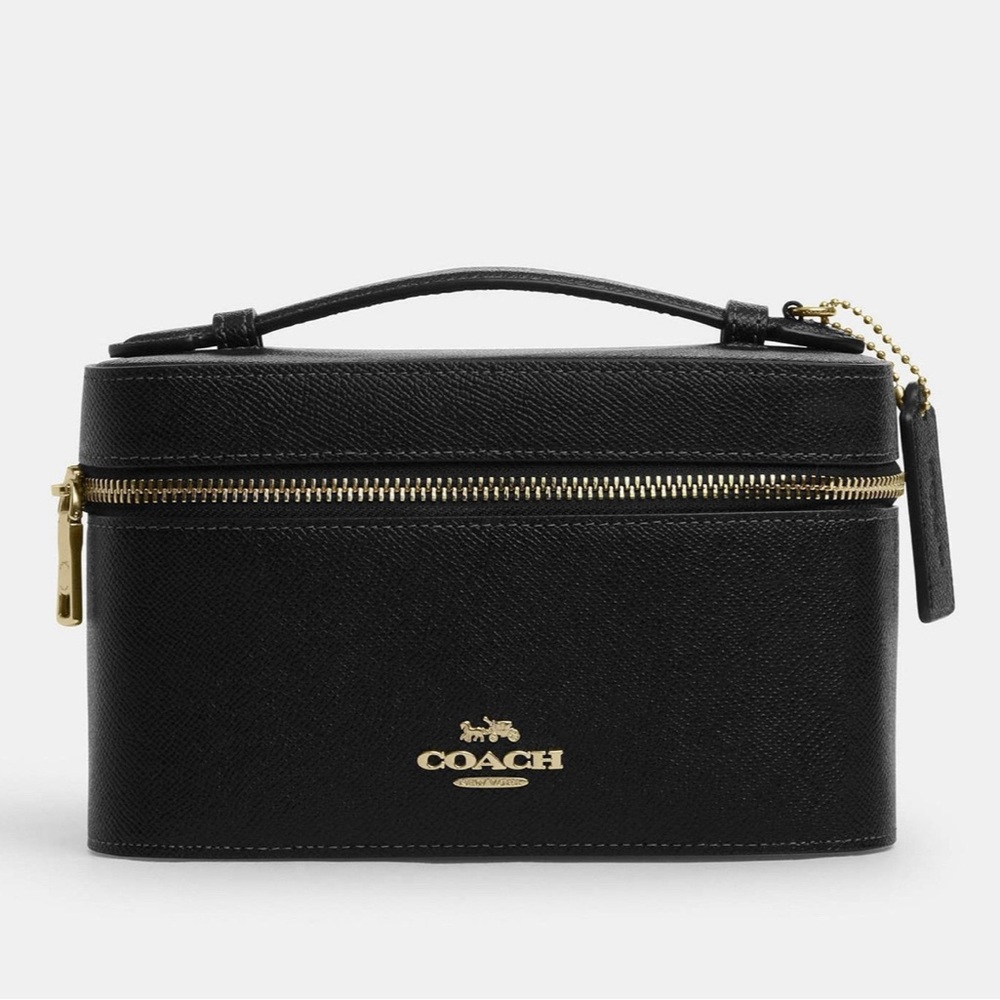 SOLD ‼️ NWT Coach Black Leather Cosmetic Case